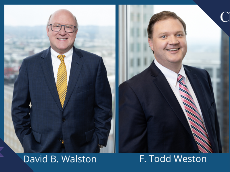 David B. Walston and F. Todd Weston Named 2021 Benchmark Litigation Stars in Labor and Employment