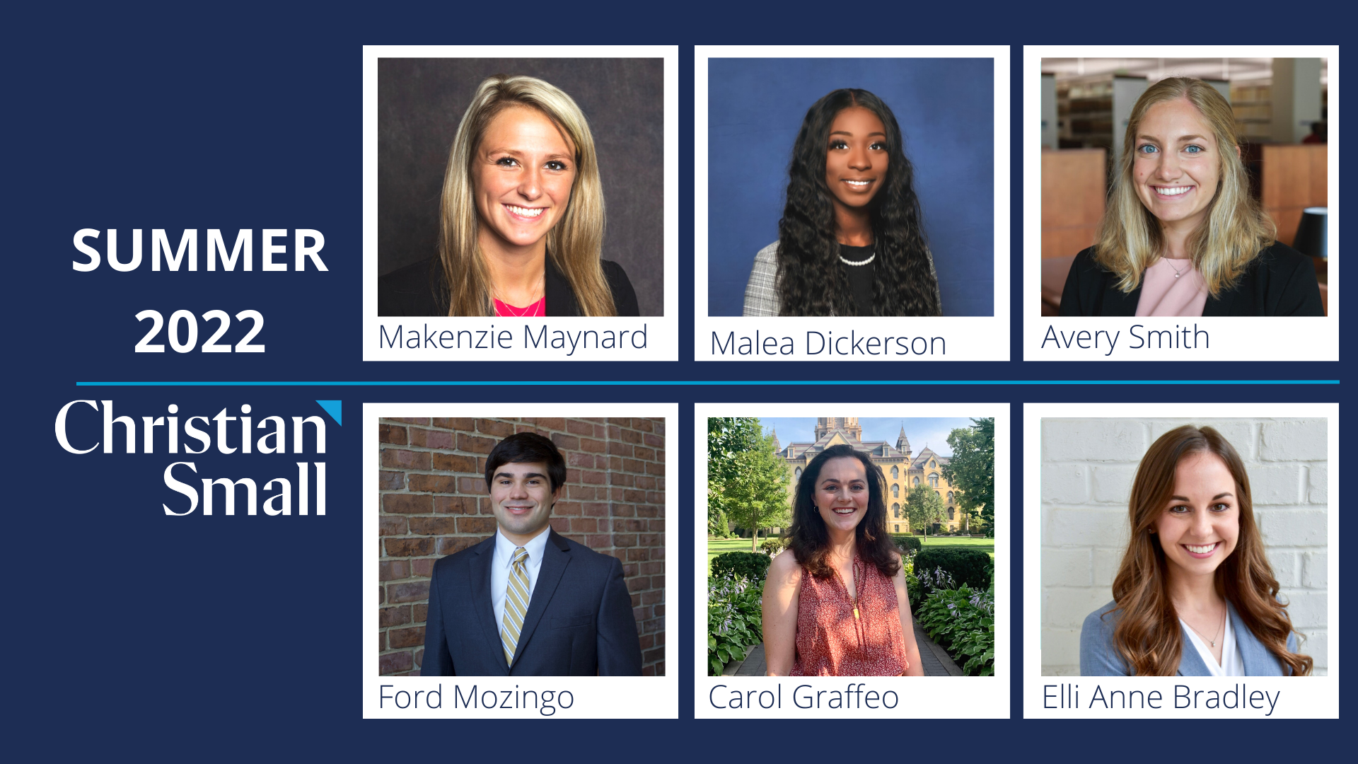 Christian & Small Welcomes Six Summer Associates