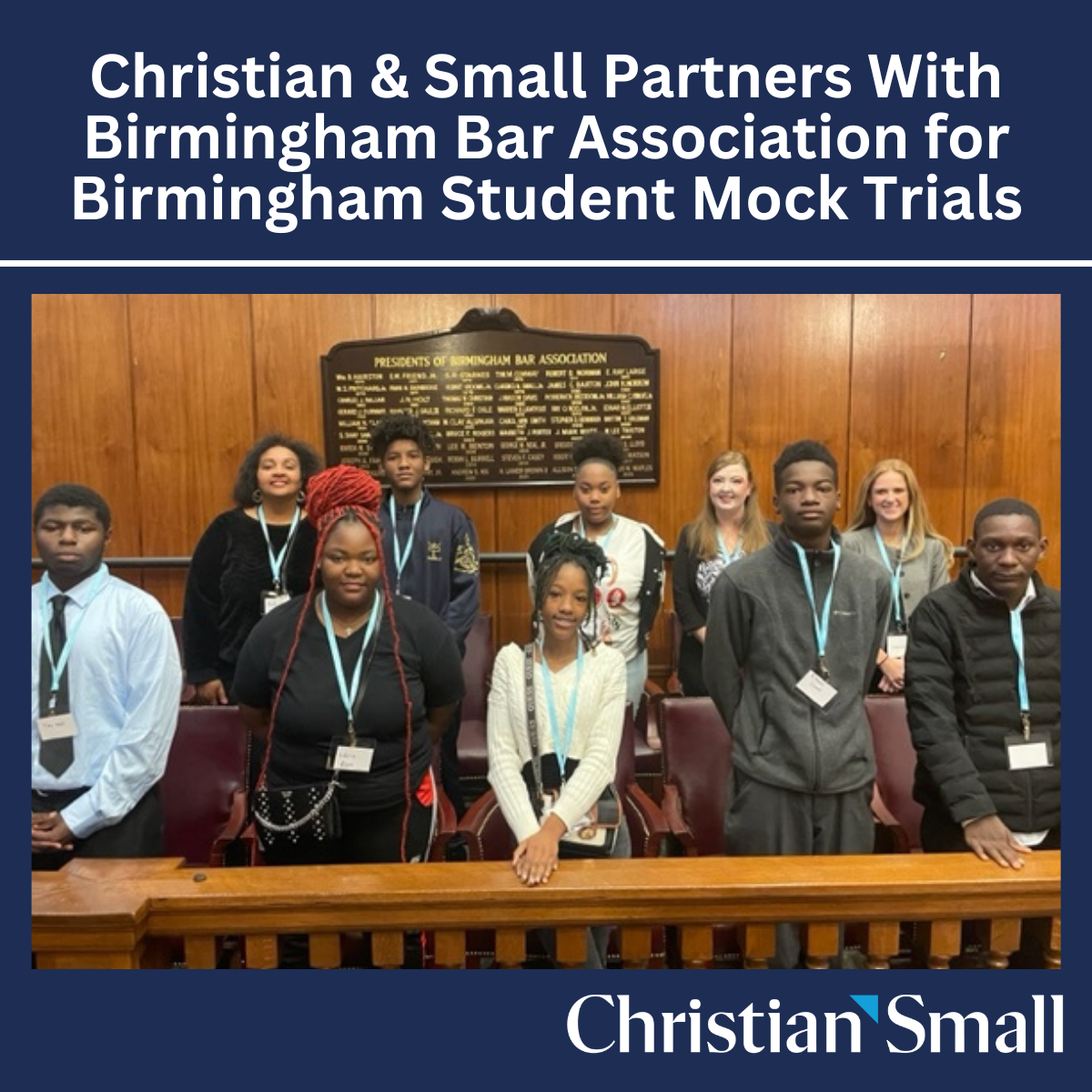 Christian & Small Attorneys Coach Birmingham Bar Association’s First Mock Trial for High School Students