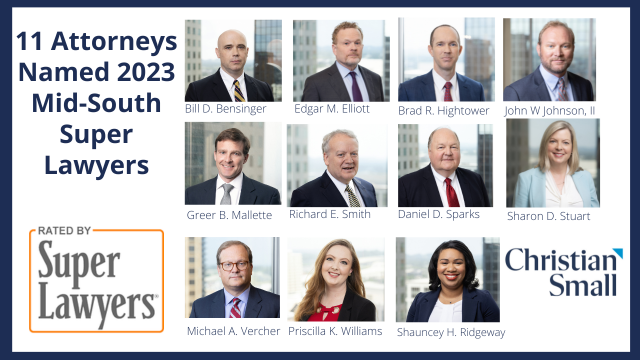 Eleven Christian & Small Lawyers Recognized as 2023 Mid-South Super Lawyers and Rising Stars