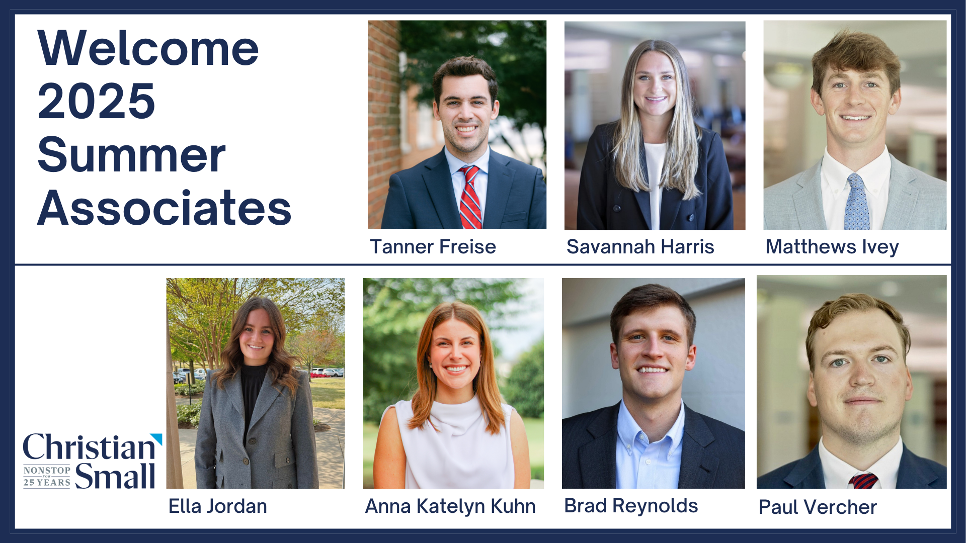 Christian & Small Welcomes 2025 Summer Associates